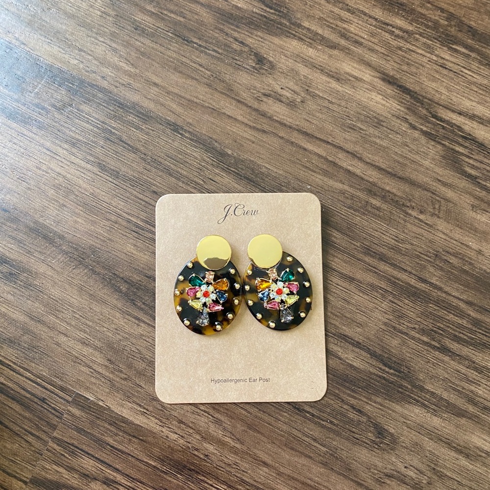 J.crew Lucite and crystal shield earring - Picture 7 of 9